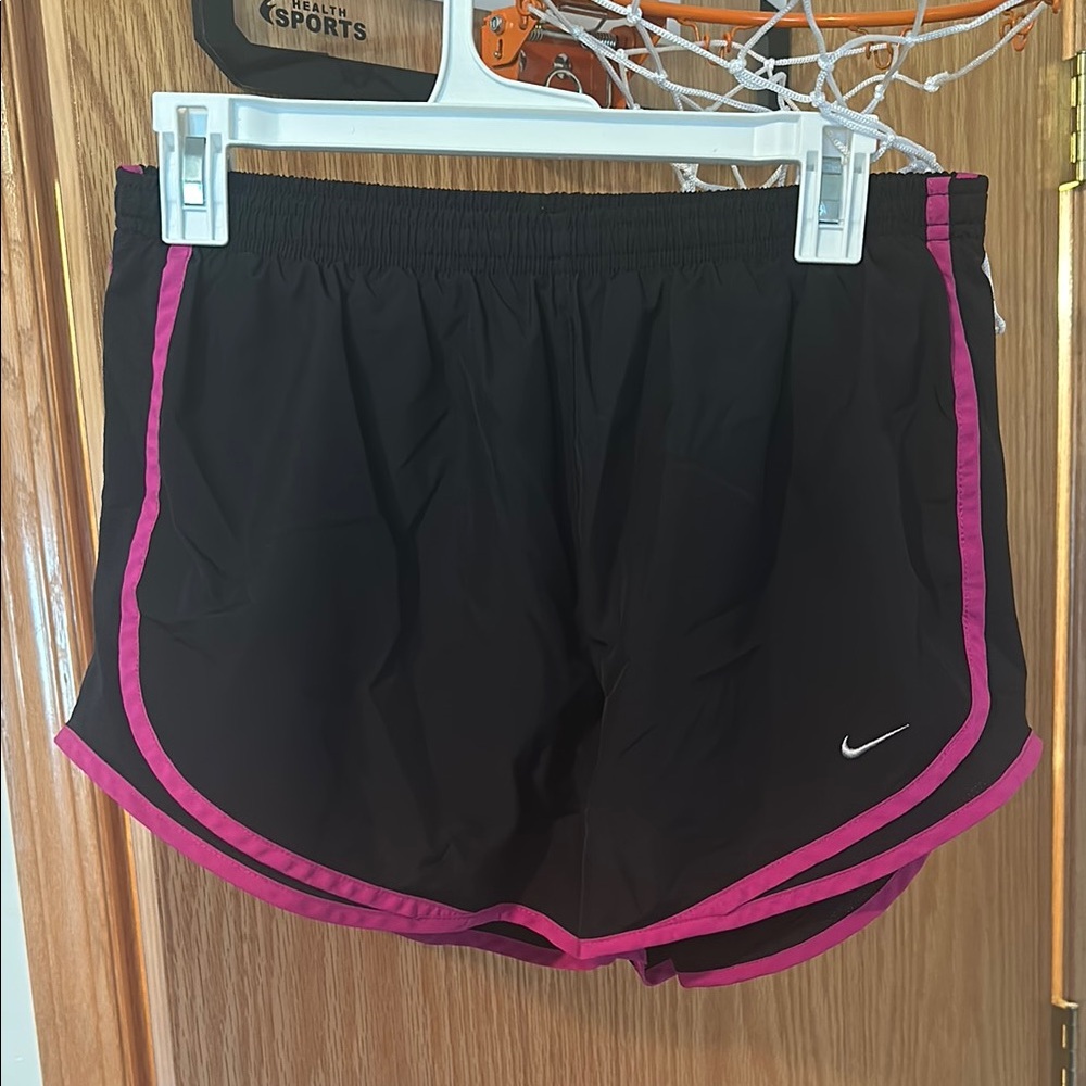 Nike Women's Black and Pink Running Shorts